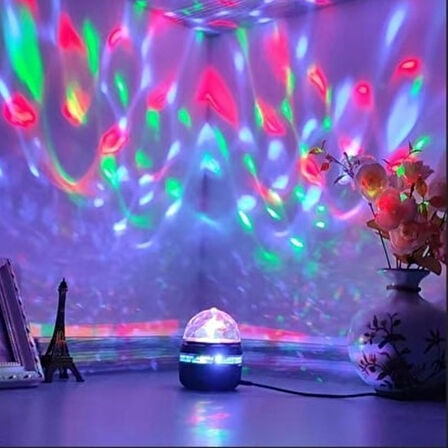 Mini Usb'li, 3 Watt, Sihirli Rgb, Led, Disko Topu,
