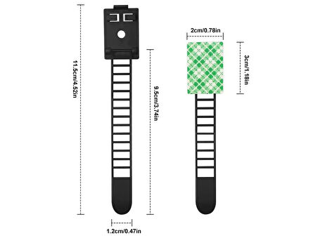 3 Adet Yapışkanlı Ayarlanabilir Kablo Toplama Tutucu