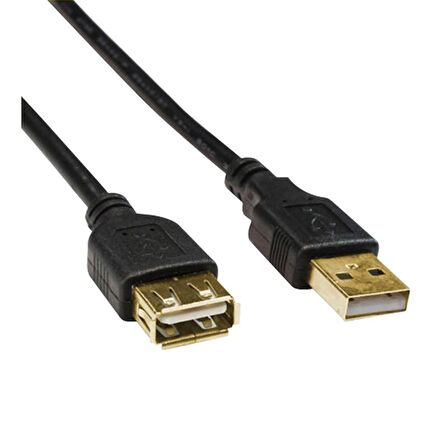 10 Metre, USB 2.0 Uzatma Kablosu, Siyah, Gold kılıflı,