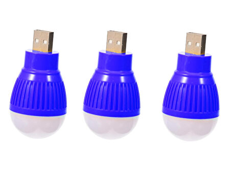 3 Adet, USB, Beyaz, Gece Lambası, Mini Ampul, Aydınlatma, 1,5W, 5V, USB mini ampul, 67x35mm