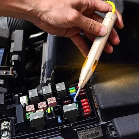 Metal Gövde Spiral Kablolu Araç Arıza Tespit ve Voltaj Test Kalemi (6V-12V-24V)