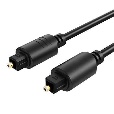 Fiber Optik Ses Kablosu Siyah 3 Metre, ses çubuğu, stereo sistem, ev sineması, Konsol bağlamak için ses kablosu,