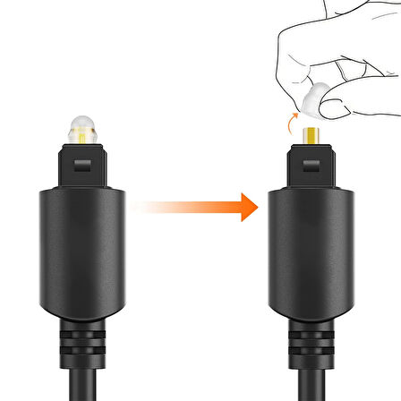 Fiber Optik Ses Kablosu Siyah 3 Metre, ses çubuğu, stereo sistem, ev sineması, Konsol bağlamak için ses kablosu,