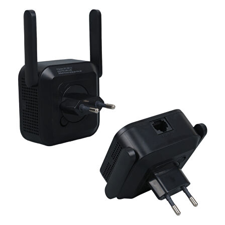 300 Mbps, 2.4 Ghz, 2 Anten Wifi Router Repeater Access Point, Priz Tipi, powermaster,