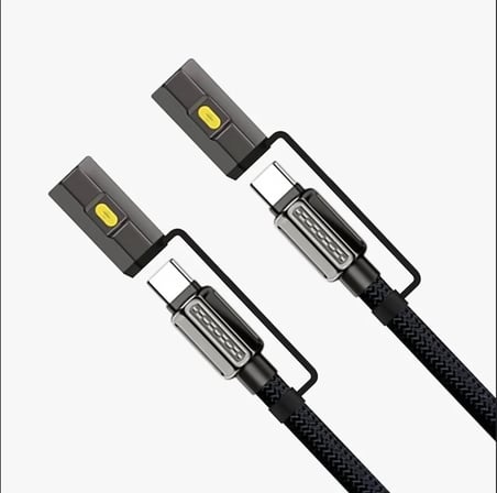 Led Fener Alevsiz Çakmak Fonksiyonlu Type-C Şarj Data Kablosu 120 Cm Siyah