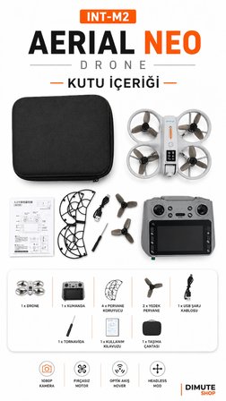 INT-M2 Aerial Neo Drone 1080P Kameralı Fırçasız Motor Optik Akış Headless Mod