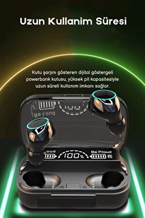 Earbuds Kulak Içi Dokunmatik Bluetooth Kulaklık Led Göstergeli Powerbankli Kablosuz Wireless V5.3