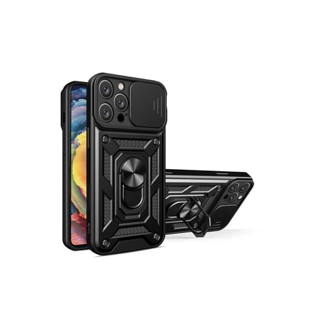 Iphone 16 Kılıf Pars Lens Yüzüklü - Siyah