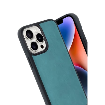 Iphone 14 Kılıf Aras Deri Kapak - Yeşil