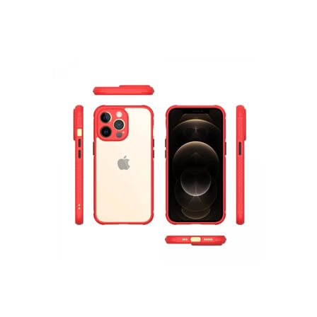 Iphone 13 Kılıf Miami Şeffaf - Kırmızı