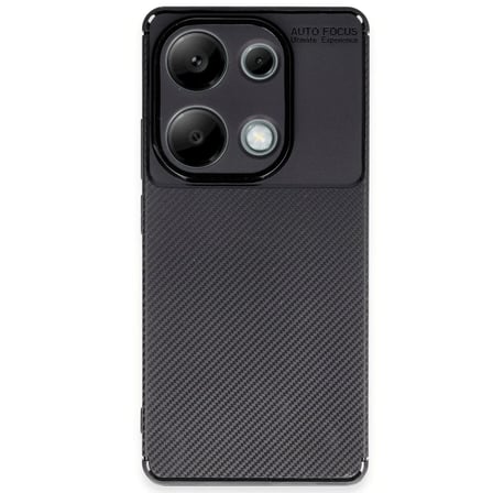 Redmi Note 13 4G Kılıf Auto Focus Karbon Kapak - Siyah