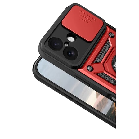 Iphone 17 Pars Lens Yüzüklü - Kırmızı