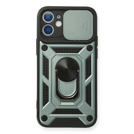 Iphone 12 Mini Kılıf Pars Lens Yüzüklü - Yeşil