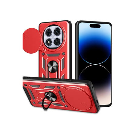 Redmi Note 14 Kılıf Pars Lens Yüzüklü - Kırmızı