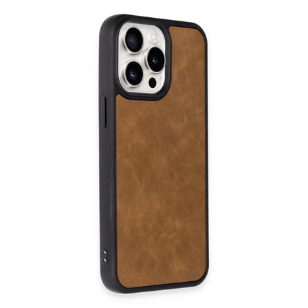 Iphone 15 Kılıf Aras Deri Kapak - Taba
