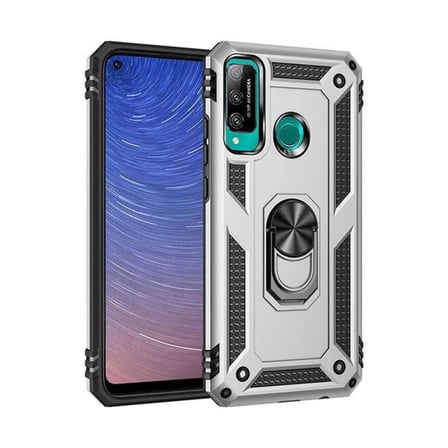 P40 Lite E Kılıf Sofya Yüzüklü Kapak - Gümüş