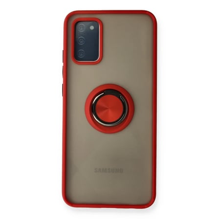 Galaxy A02S Kılıf Montreal Yüzüklü Kapak - Kırmızı