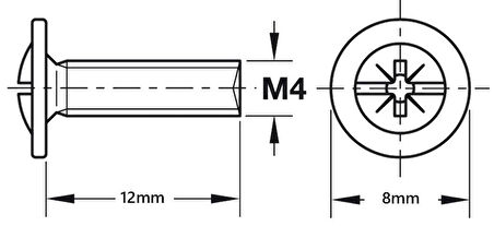 Çekmece Kulp Civatası 4*12mm