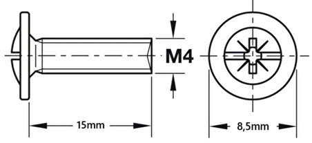 Çekmece Kulp Civatası 4*15mm