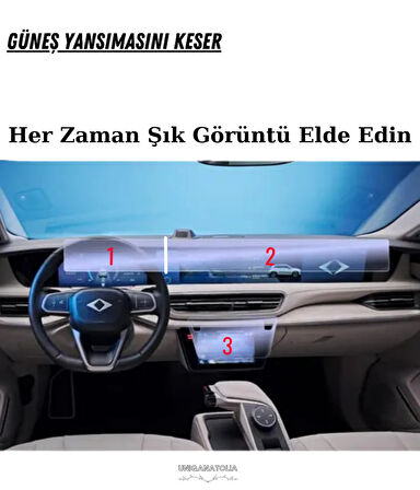 Togg T10X Bilgi Ekran ve Multimedya Uyumlu Mat Ekran Koruyucu