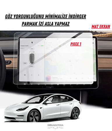 Tesla Model Y Juniper Multimedya ve Arka Ekran Uyumlu Mat Ekran Koruyucu