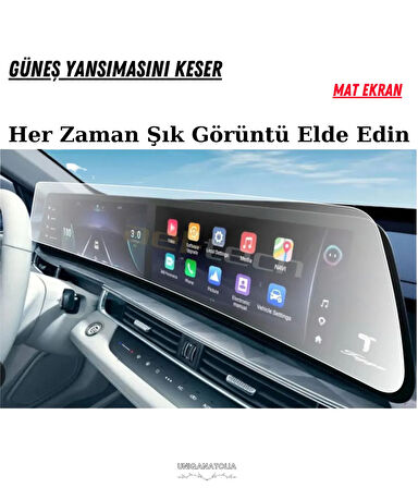 Chery Tıggo 8 Pro Max 2025 Dijital Gösterge ve Multimedya Uyumlu Mat Ekran Koruyucu