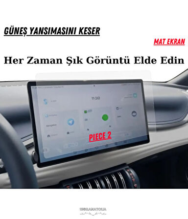 BYD Atto 3 Hayalet Gösterge ve Multimedya Uyumlu Mat Ekran Koruyucu