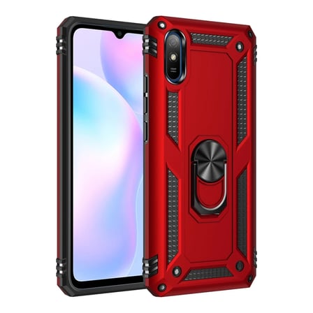 Redmi 9A Kılıf Sofya Yüzüklü Kapak - Kırmızı