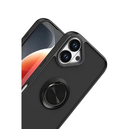 Iphone 17 Montreal Yüzüklü Kapak - Siyah