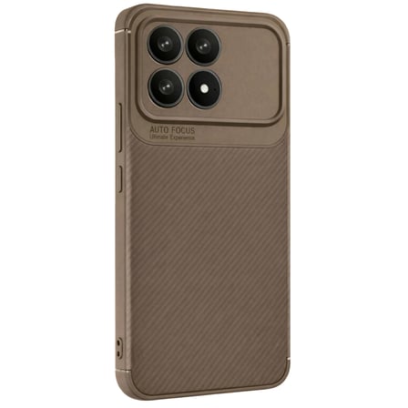 Poco F8 Auto Focus Karbon Kapak - Kahverengi