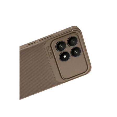 Poco F8 Auto Focus Karbon Kapak - Kahverengi