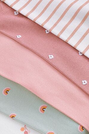 Pembe Ditsy 5’li Tayt Set