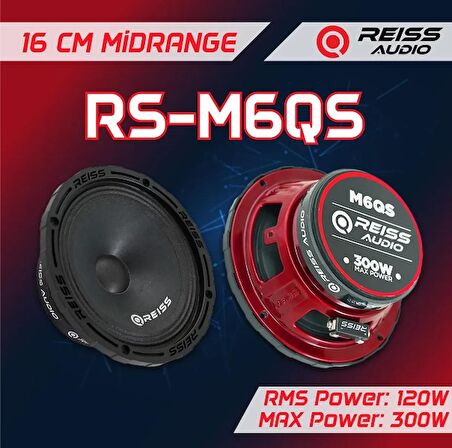 Reiss Audio Rs-m6qs Çifti 600w-240w Rms Deprem Serisi 16 Cm Oto Midrange Hoparlör Takımı