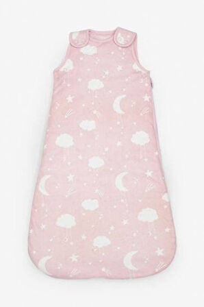 Next Baby 100 Pamuklu Pembe Bulut Desenli  Torba Uyku Tulumu