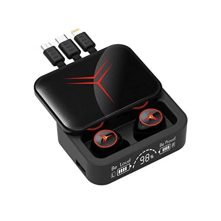 OnePlus 12R Uyumlu M88 Powerbankli Ledli Bluetooth Kulaklık