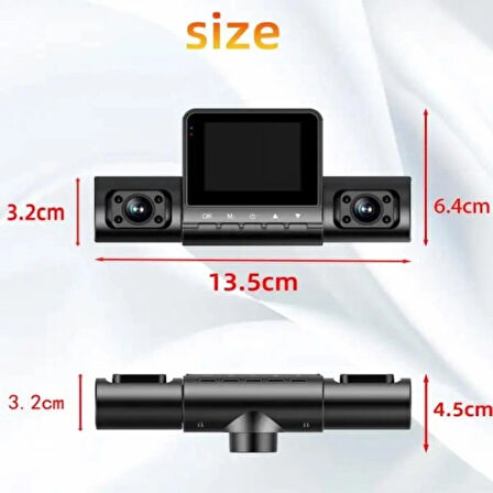 Full HD 4 Kameralı Araç İçi Kamera - Geniş Açı, Yüksek Çözünürlüklü Araç Kamerası 