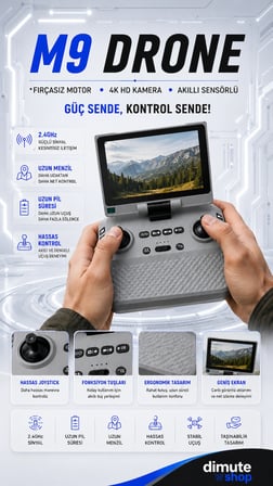 Katlanabilir 4K Kamera Drone | Wifi Fpv, 360° Takla, Işık Sensörü INT-M9