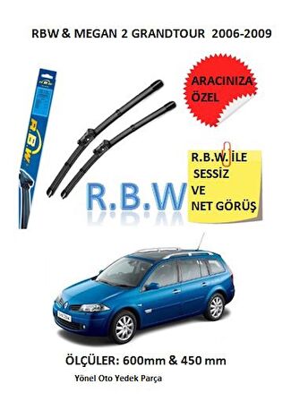 RBW  Renault Megane 2 Grandtour  (2006-2009) Aracınız İçin Özel Muz Tip Silecek Takımı