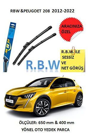 RBW  Peugeot 208  (2012-2022)  Aracınız İçin Özel Muz Tip Silecek Takımı