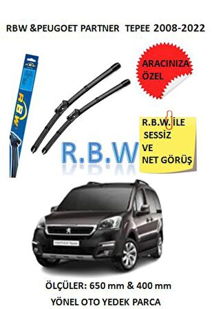 RBW  Peugeot Partner Tepee  (2008-2022)  Aracınız İçin Özel Muz Tip Silecek Takımı