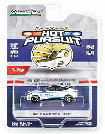 Greenlight Hot Pursuit - 2022 Ford Mustang Mach-E GT NYPD – 1:64 Ölçek