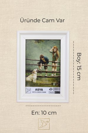 Dekoratif Madrid Beyaz 10x15 Camlı Ayaklı Plastik Fotoğraf Çerçevesi