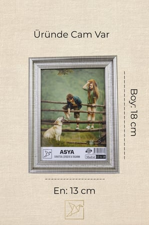 Dekoratif Madrid 13x18 Ayaklı Camlı Gümüş Plastik Fotoğraf Çerçevesi
