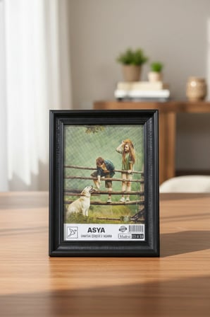 Dekoratif Madrid 13x18 Ayaklı Camlı Siyah Plastik Fotoğraf Çerçevesi