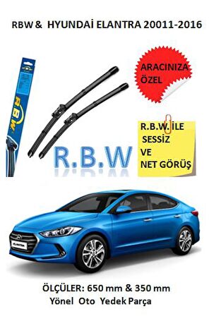 RBW  Hyundai Elantra  (2011-2016) Hybrid Tip Kancalı Araca Özel Silecek Seti