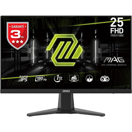 MSI 24.5 MAG 256F FLAT IPS 1920x1080 (FHD) 16:9 180HZ 1MS FREESYNC PREMIUM GAMING MONITOR