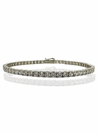 4.00 Carat Beyaz Altın Pırlanta Modeli Üst Kalite Suyolu Bileklik