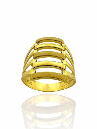 Taşsız Dört Kol Kaburga Altın Yüzük 14 Ayar