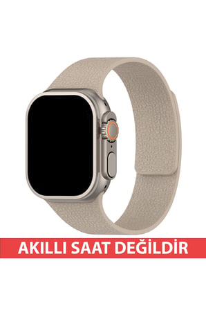 Apple Watch 11 10 42mm 6 7 8 9 10 11 Se Uyumlu 38 40 41mm Uyumlu Deri Görünümlü Silikon Mıknatıslı Manyetik Loop Kordon