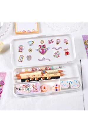 2 sayfa Shining magic glitter kabartma şeffaf telefon tablet çocuk sticker etiket çıkartma